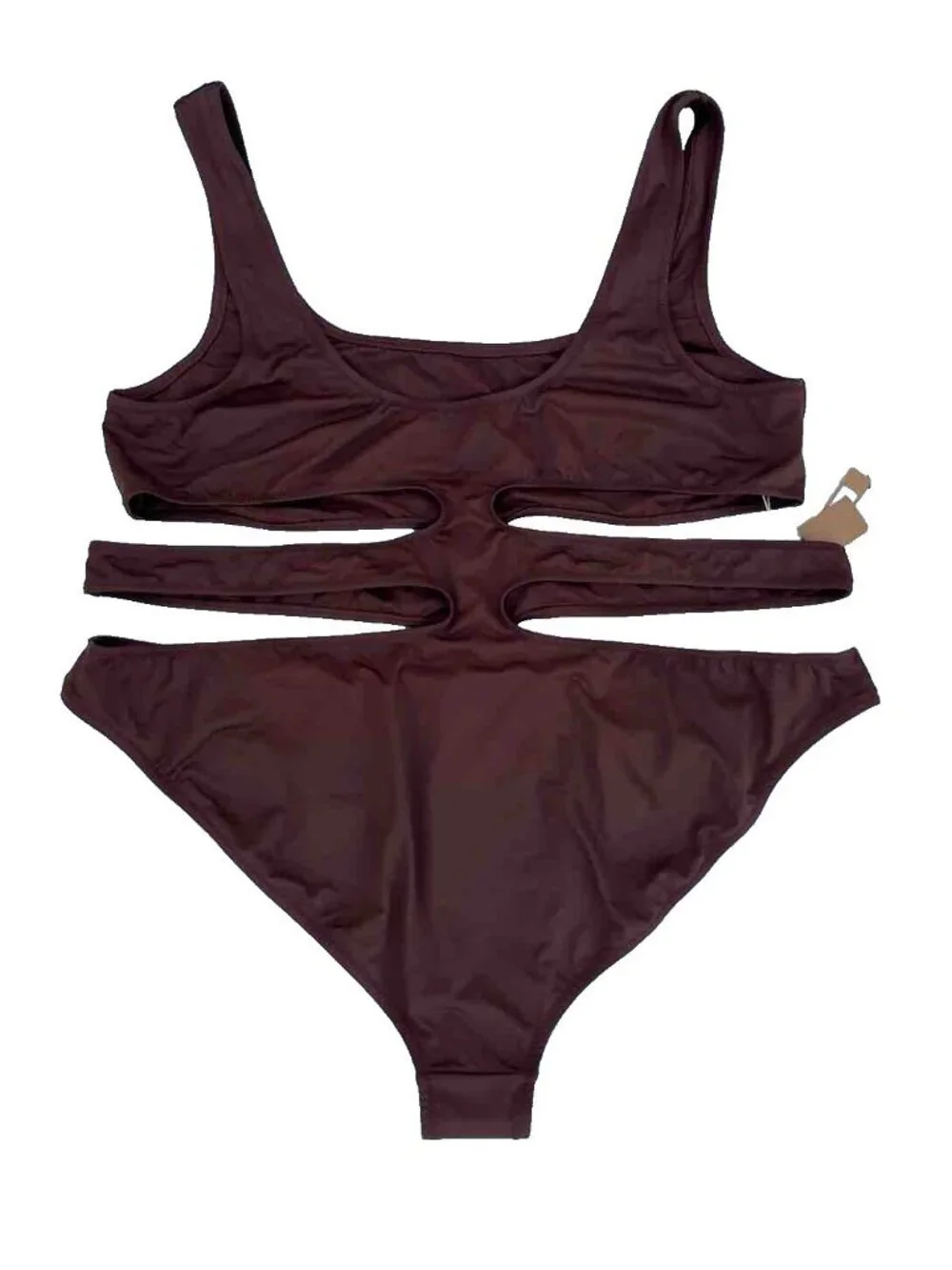 NWT SKIMS Swim Cocoa Cutout Monokini One Piece Swimsuit 4X